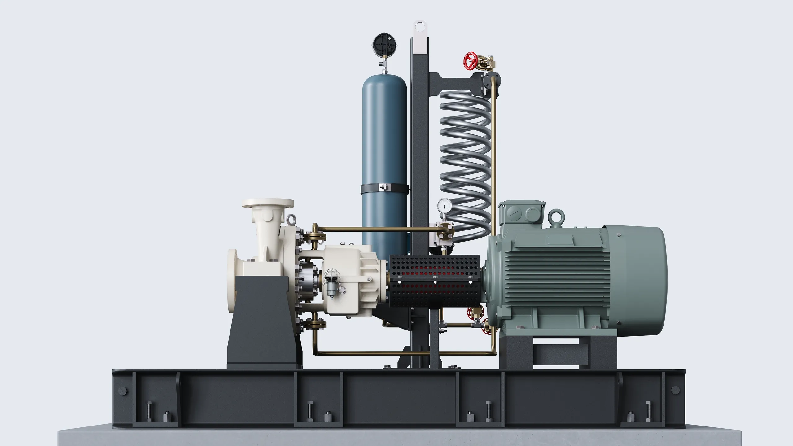GURDE API 610 proses pompa ünitesi, elektrik motorlu